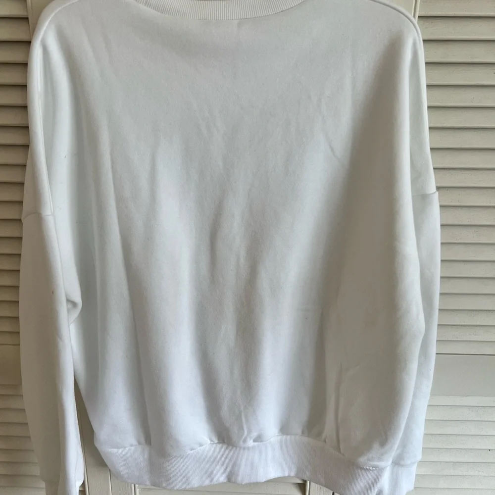 Dolls Kill White 'Whatever' Graphic Sweatshirt - Picture 3 of 3
